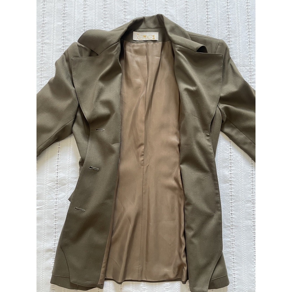 VTG Xerxes Wool Military Inspired Olive Drab Gold Button Blazer/Jacket. Size 8. - Picture 9 of 14